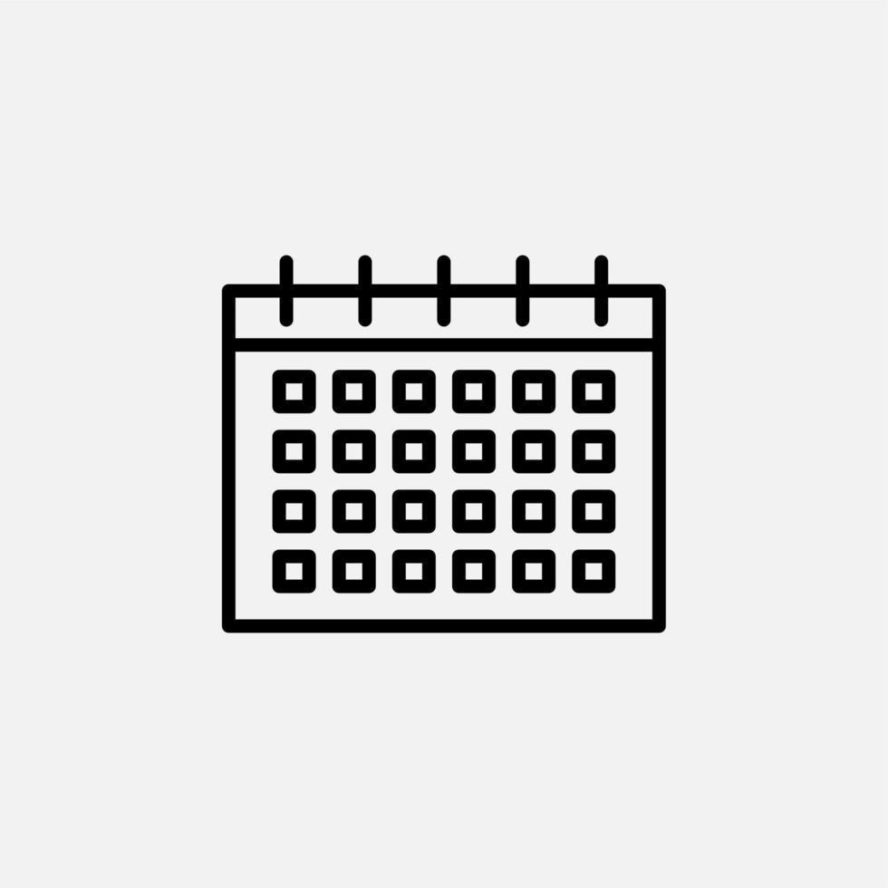 Calendar, Schedule, Date Line Icon, Vector, Illustration, Logo Template. Suitable For Many Purposes vector