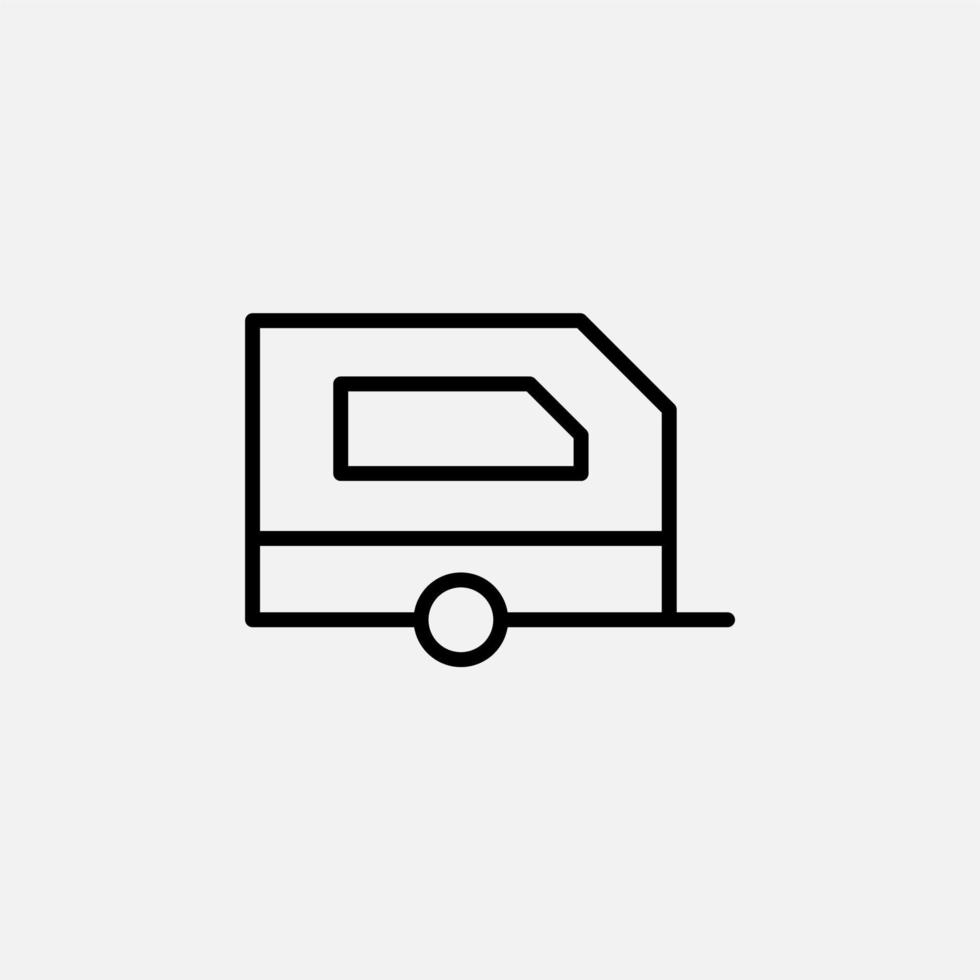 caravana, autocaravana, icono de línea de viaje, vector, ilustración, plantilla de logotipo. adecuado para muchos propósitos. vector