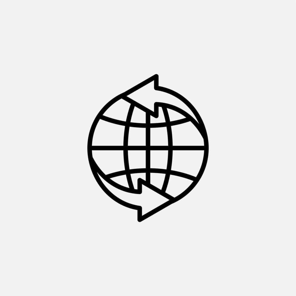 World, Earth, Global Line Icon, Vector, Illustration, Logo Template. Suitable For Many Purposes. vector