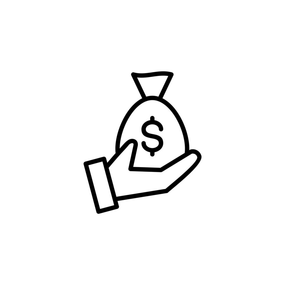 dinero, efectivo, riqueza, icono de línea de pago, vector, ilustración, plantilla de logotipo. adecuado para muchos propósitos. vector