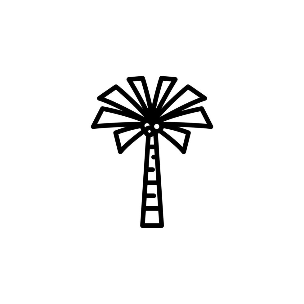 Palm, Coconut, Tree, Island, Beach Line Icon, Vector, Illustration, Logo Template. Suitable For Many Purposes. vector