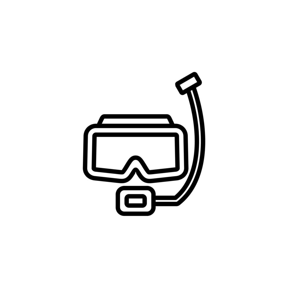 máscara de buceo, snorkel, trajes de baño, snorkel, buceo, buzo, icono de línea de gafas, vector, ilustración, plantilla de logotipo. adecuado para muchos propósitos. vector