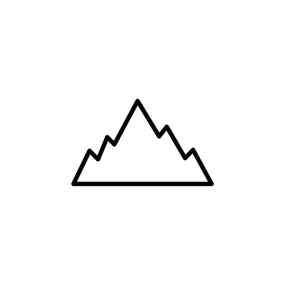 Mountain, Hill, Mount, Peak Line Icon, Vector, Illustration, Logo Template. Suitable For Many Purposes. vector