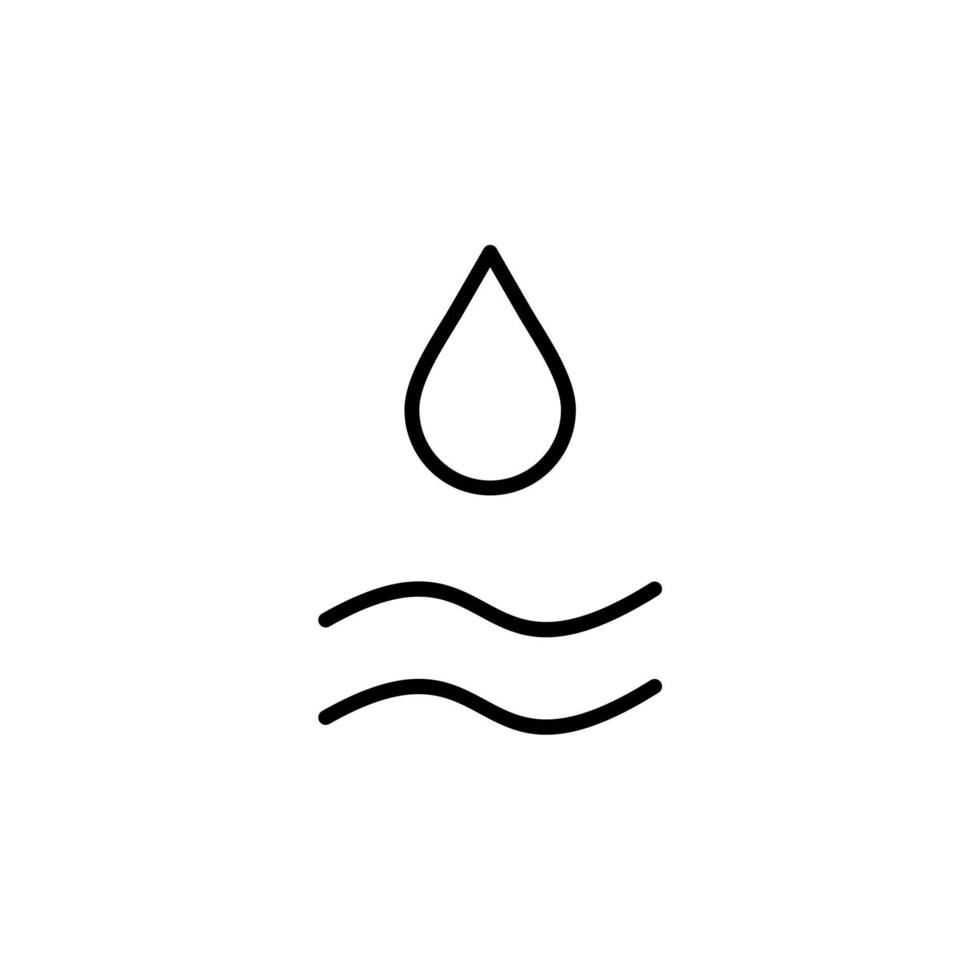 gota de agua, agua, gota, icono de línea de líquido, vector, ilustración, plantilla de logotipo. adecuado para muchos propósitos. vector