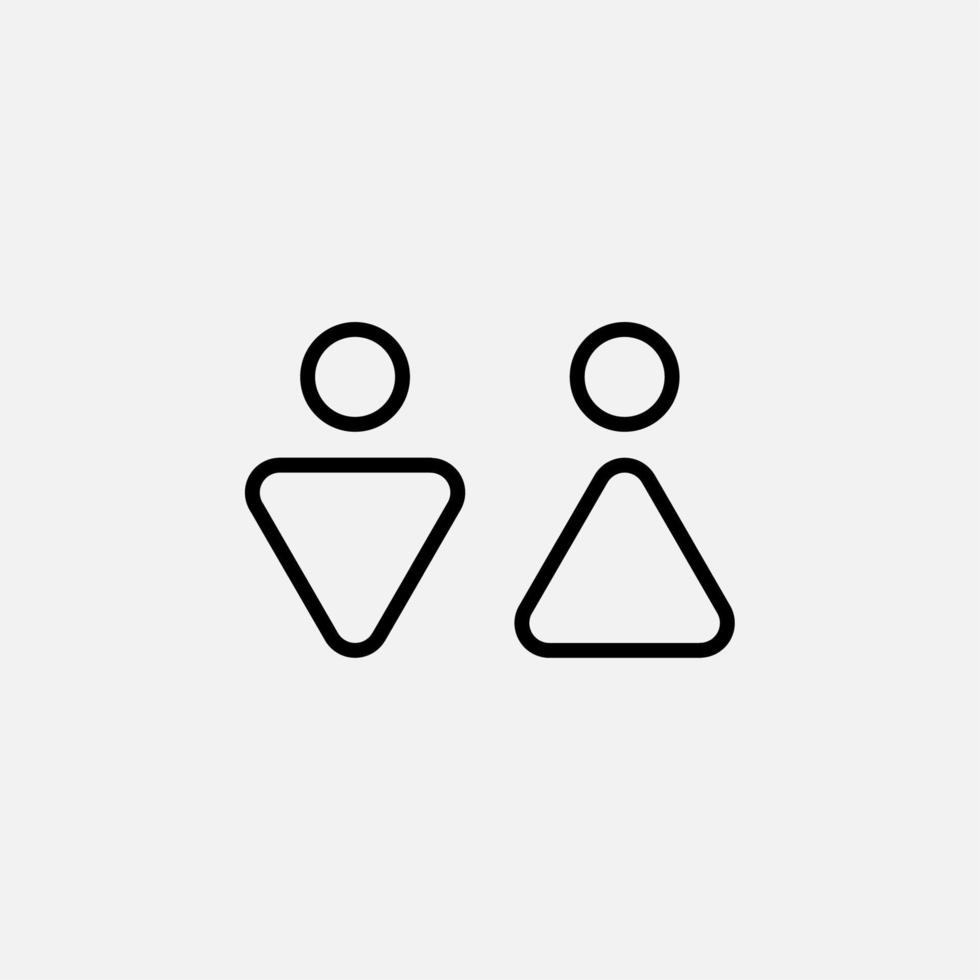 Gender, Sign, Male, Female, Straight Line Icon, Vector, Illustration, Logo Template. Suitable For Many Purposes. vector