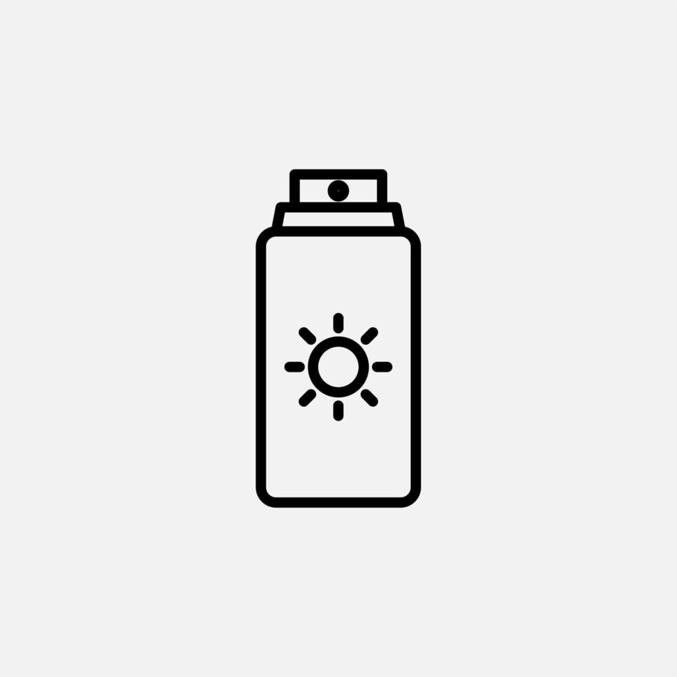 Sunblock, Sunscreen, Lotion, Summer Line Icon, Vector, Illustration, Logo Template. Suitable For Many Purposes. vector