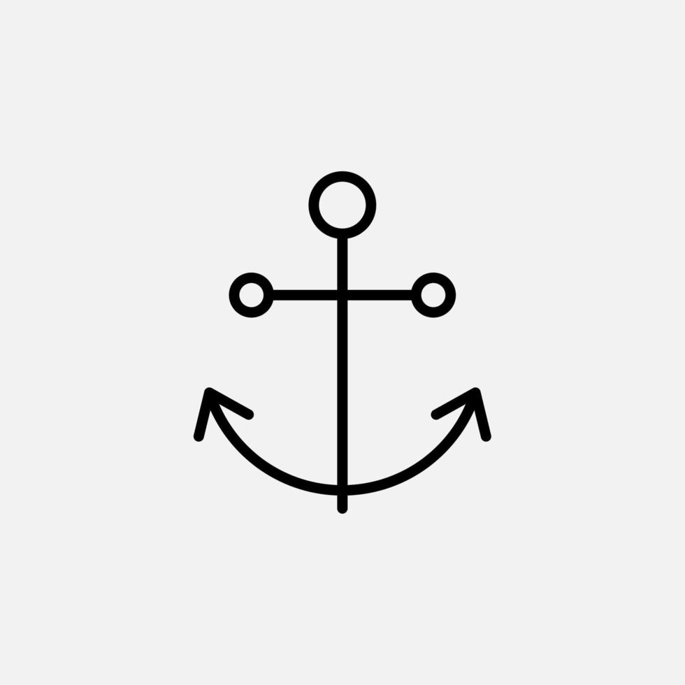 Anchor, Port Line Icon, Vector, Illustration, Logo Template. Suitable For Many Purposes. vector
