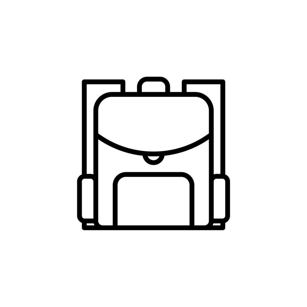 Backpack, School, Rucksack, Knapsack Line Icon, Vector, Illustration, Logo Template. Suitable For Many Purposes. vector