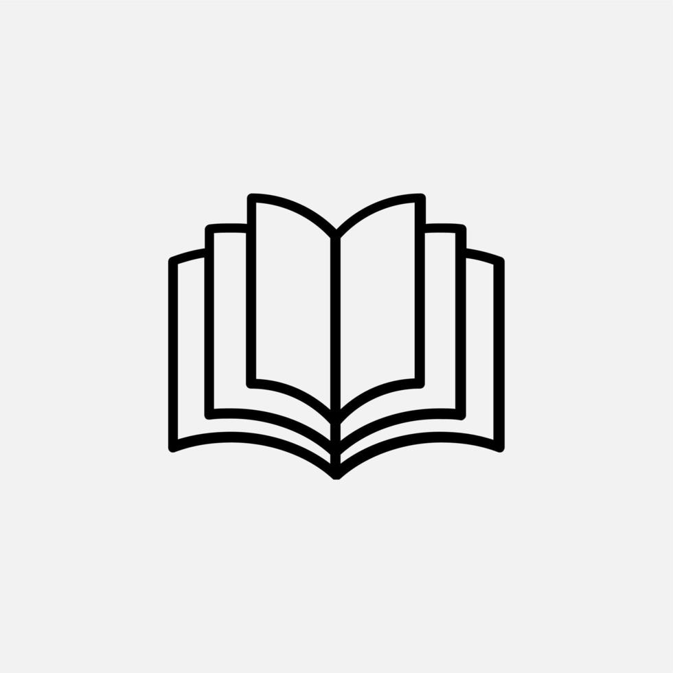 libro, lectura, biblioteca, icono de línea de estudio, vector, ilustración, plantilla de logotipo. adecuado para muchos propósitos vector