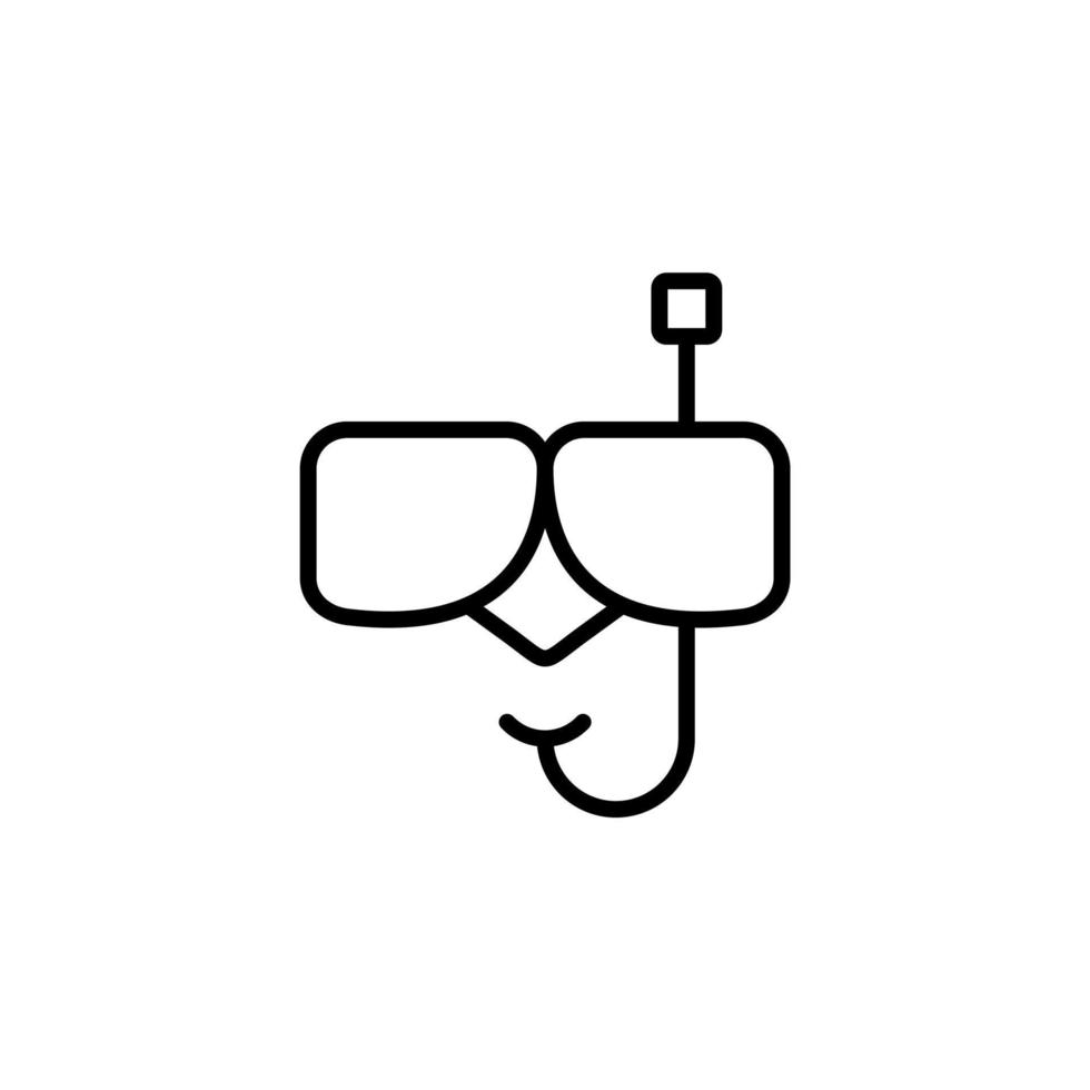 Diving Mask, Snorkel, Swimwear, Snorkelling, Scuba, Diver, Goggles Line Icon, Vector, Illustration, Logo Template. Suitable For Many Purposes. vector