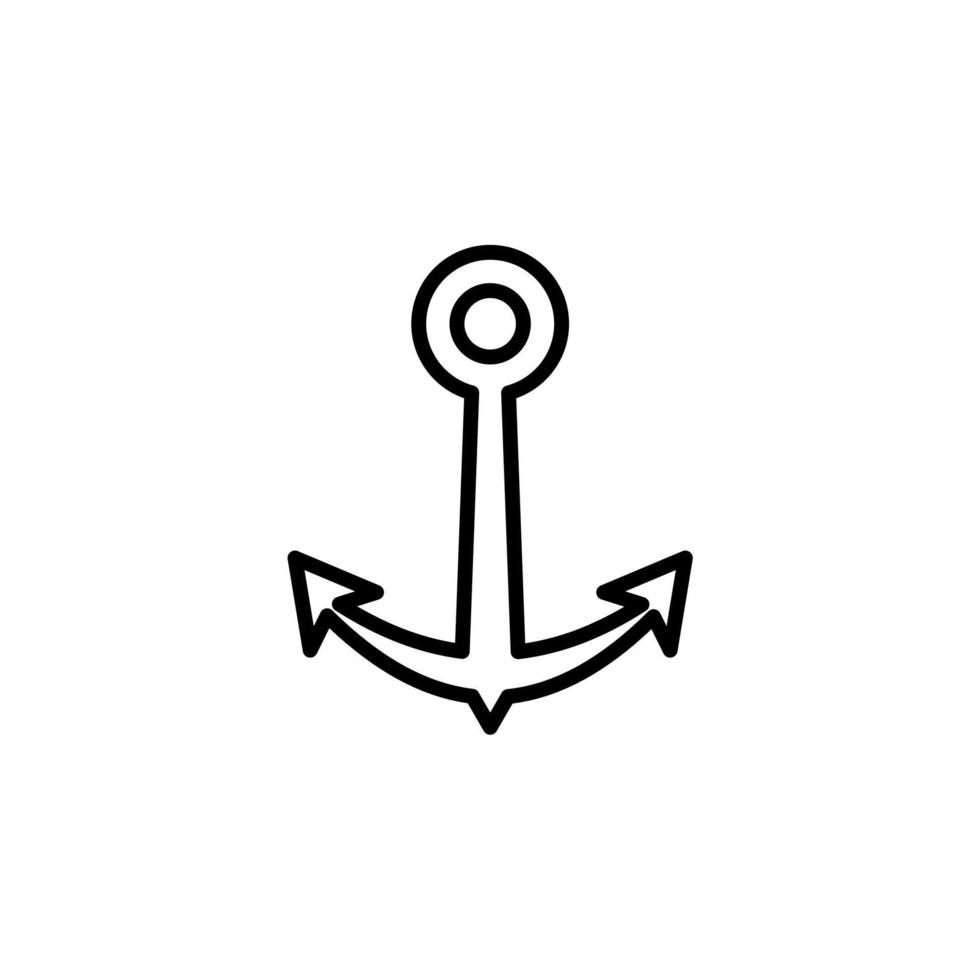 ancla, icono de línea de puerto, vector, ilustración, plantilla de logotipo. adecuado para muchos propósitos. vector