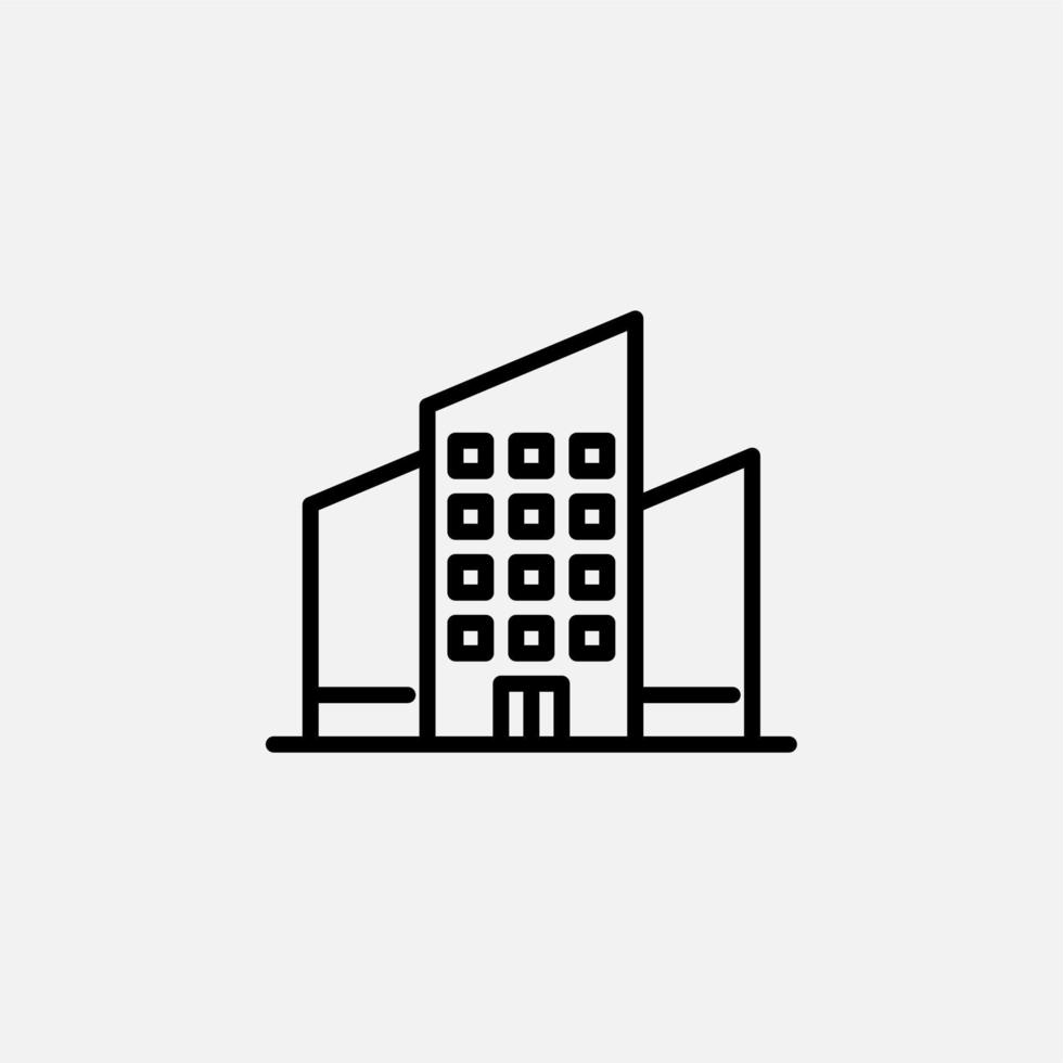 Hotel, Apartment, Townhouse, Residential Line Icon, Vector, Illustration, Logo Template. Suitable For Many Purposes. vector