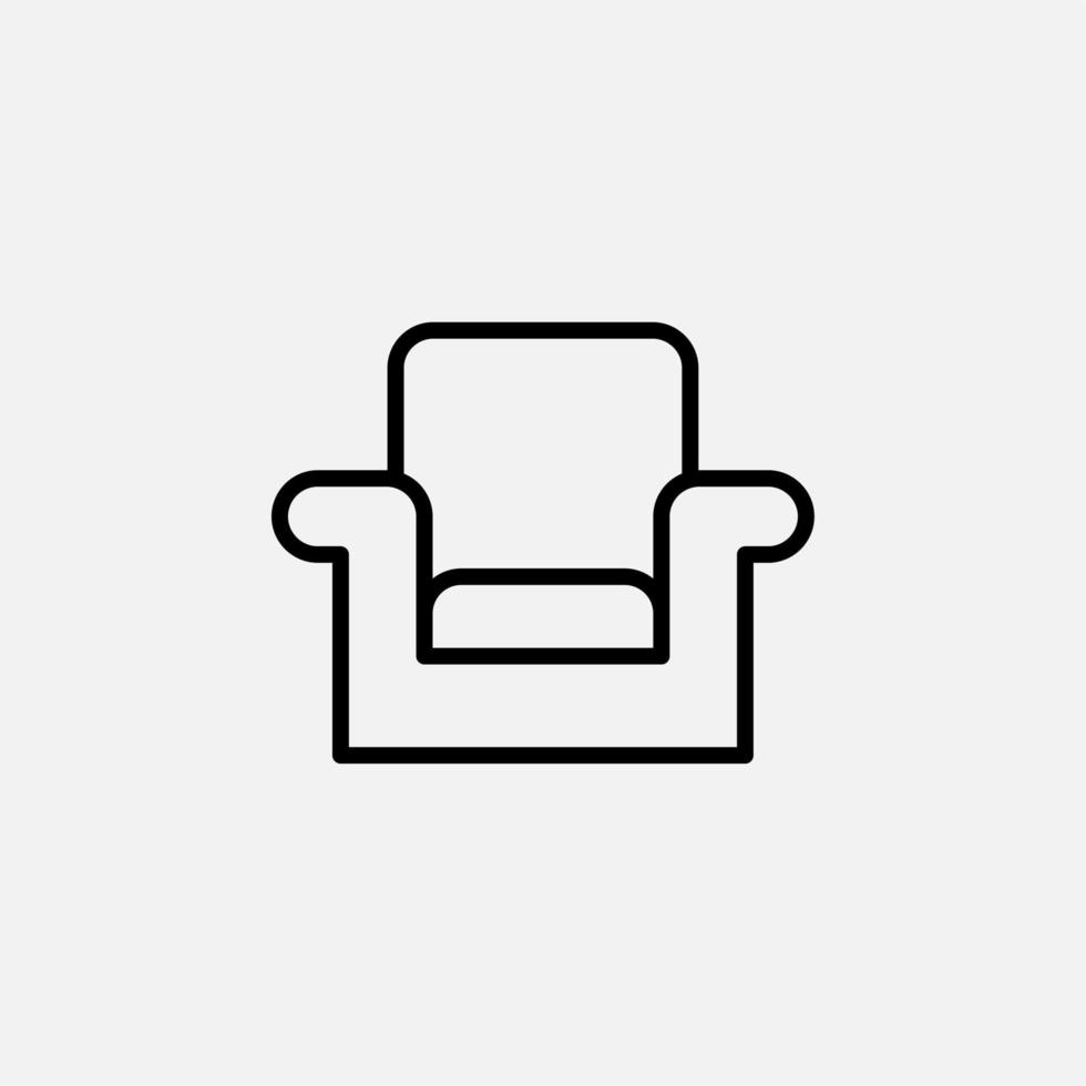Chair, Seat Line Icon, Vector, Illustration, Logo Template. Suitable For Many Purposes. vector