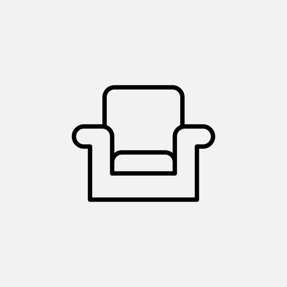 silla, icono de línea de asiento, vector, ilustración, plantilla de logotipo. adecuado para muchos propósitos. vector