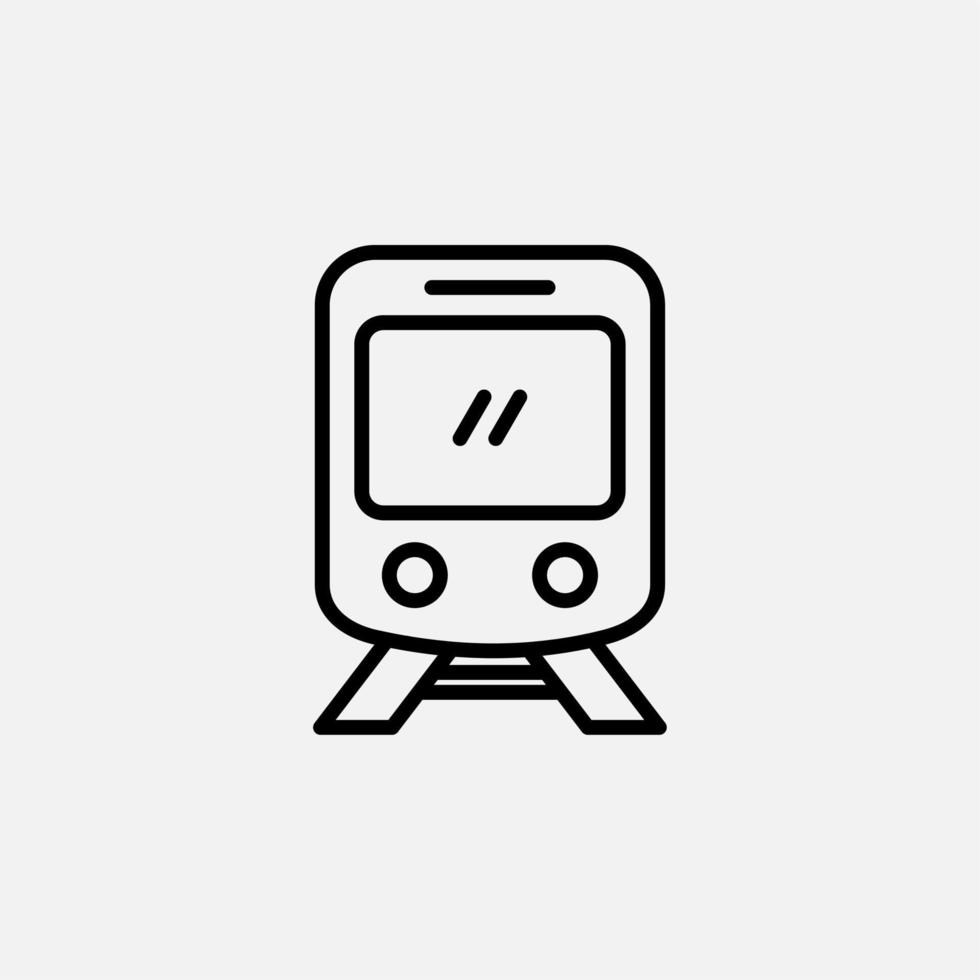 tren, locomotora, icono de línea de transporte, vector, ilustración, plantilla de logotipo. adecuado para muchos propósitos. vector