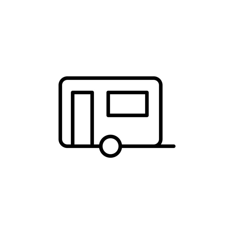 caravana, autocaravana, icono de línea de viaje, vector, ilustración, plantilla de logotipo. adecuado para muchos propósitos. vector