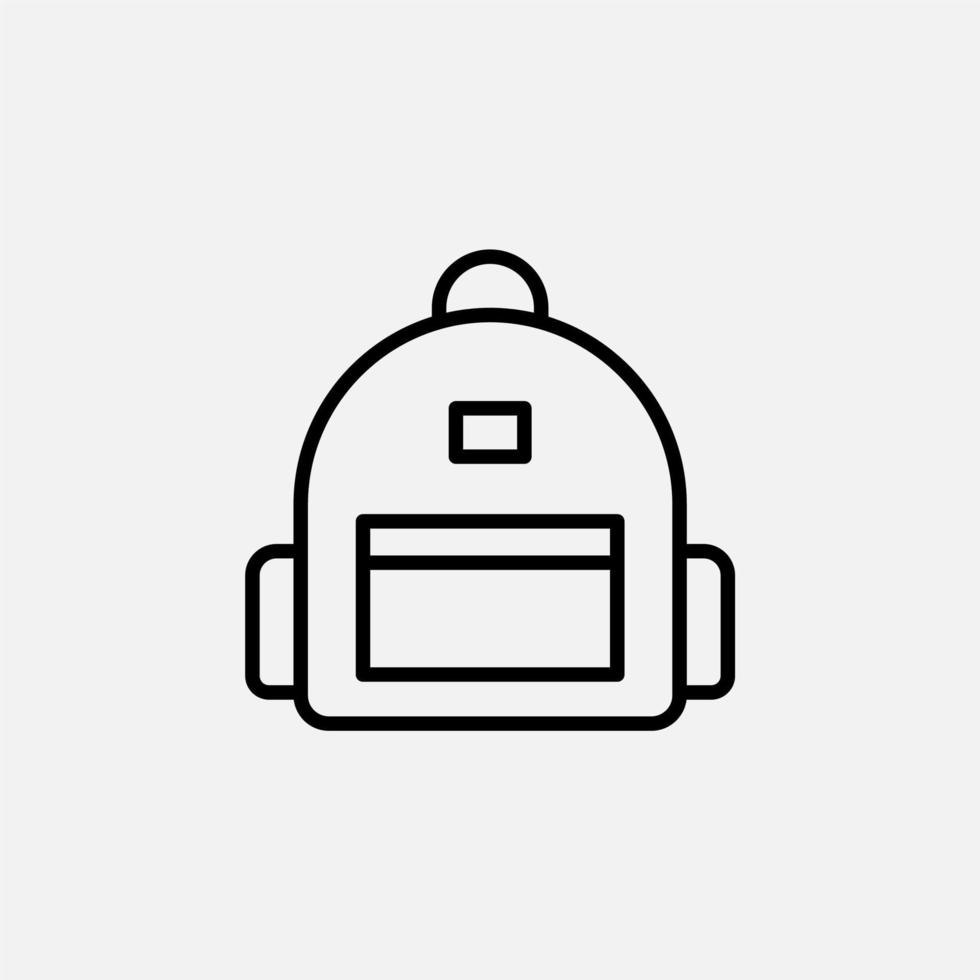 Backpack, School, Rucksack, Knapsack Line Icon, Vector, Illustration, Logo Template. Suitable For Many Purposes. vector