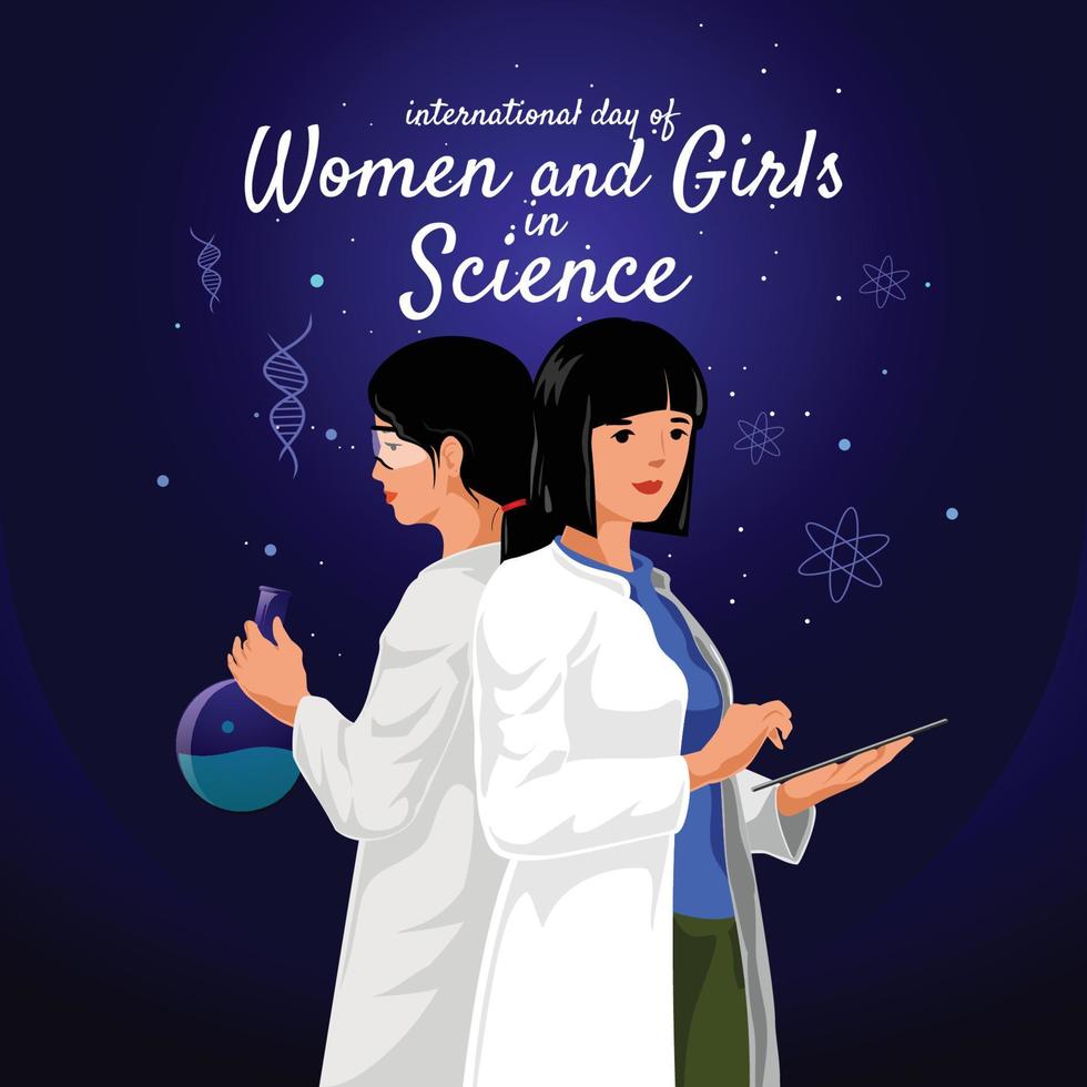 International Day of Women and Girls in Science 4853025 Vector Art at