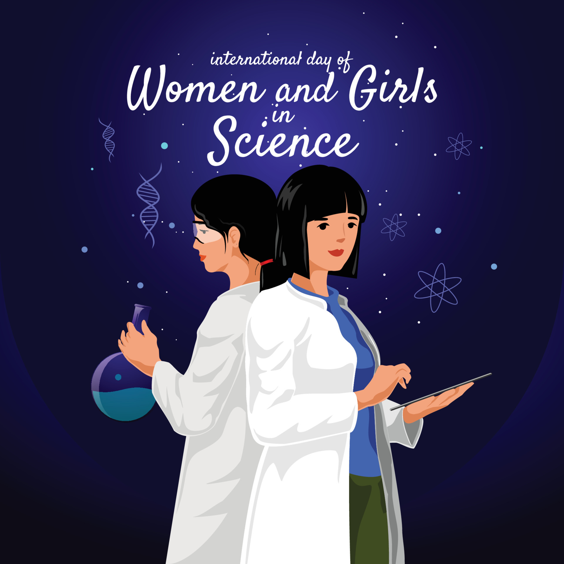 International Day of Women and Girls in Science 4853025 Vector Art at