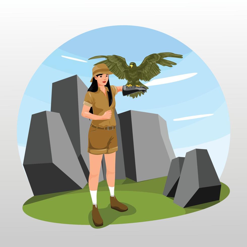 Female Zoo Keeper vector