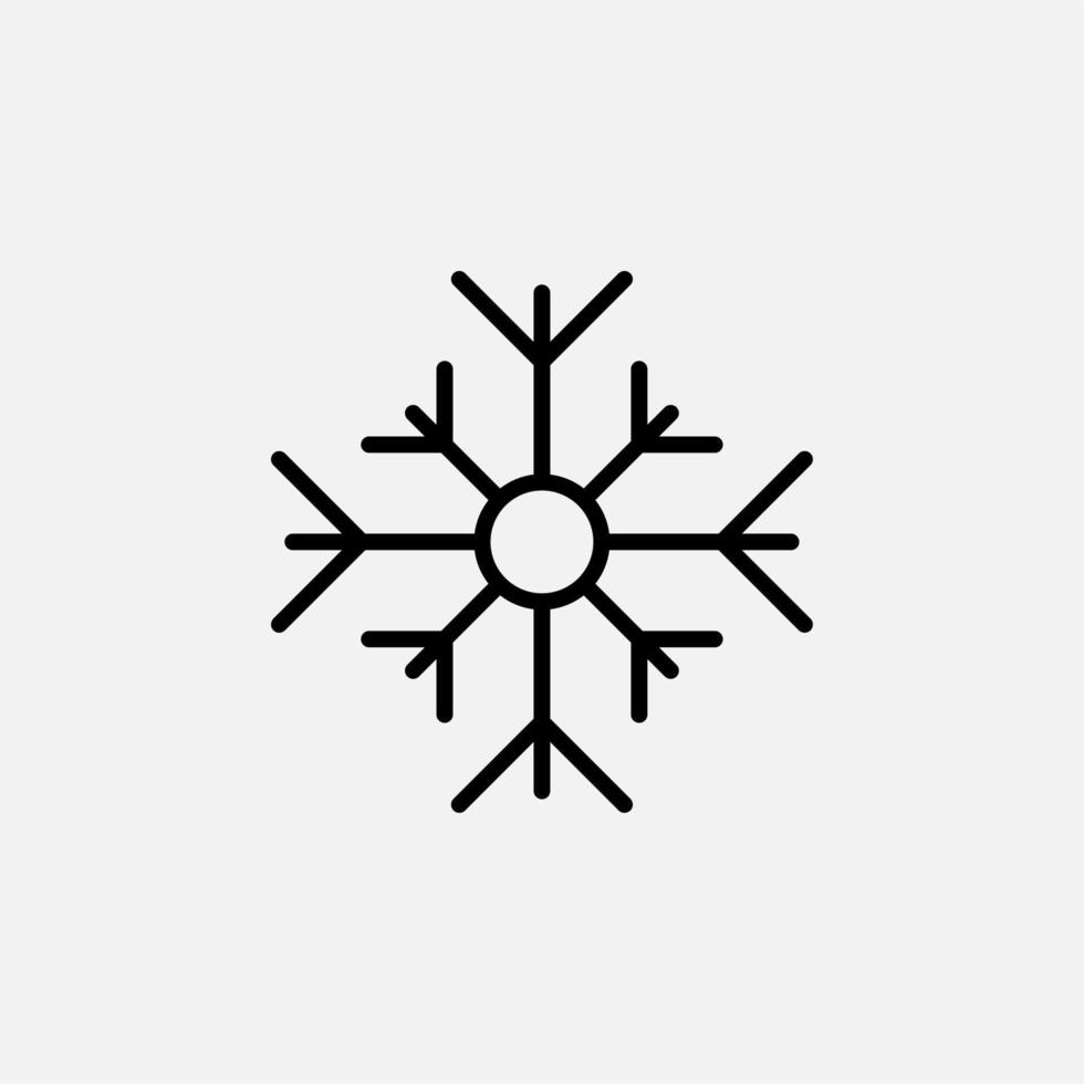 invierno, nevadas, nieve, icono de línea de copo de nieve, vector, ilustración, plantilla de logotipo. adecuado para muchos propósitos. vector