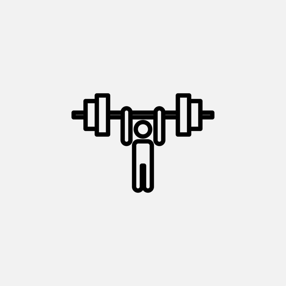 gimnasio, fitness, icono de línea de peso, vector, ilustración, plantilla de logotipo. adecuado para muchos propósitos. vector