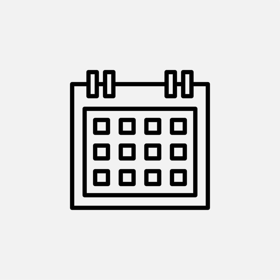 Calendar, Schedule, Date Line Icon, Vector, Illustration, Logo Template. Suitable For Many Purposes vector