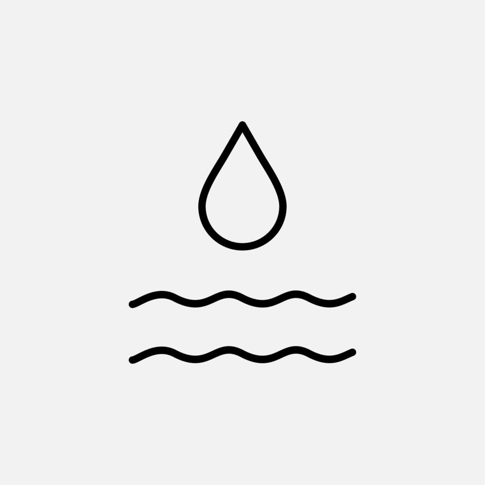 gota de agua, agua, gota, icono de línea de líquido, vector, ilustración, plantilla de logotipo. adecuado para muchos propósitos. vector