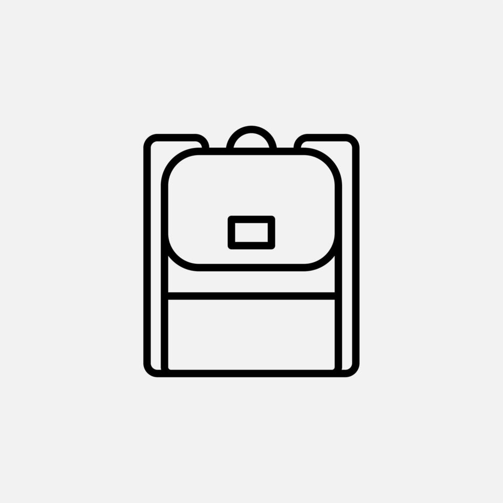 Backpack, School, Rucksack, Knapsack Line Icon, Vector, Illustration, Logo Template. Suitable For Many Purposes. vector