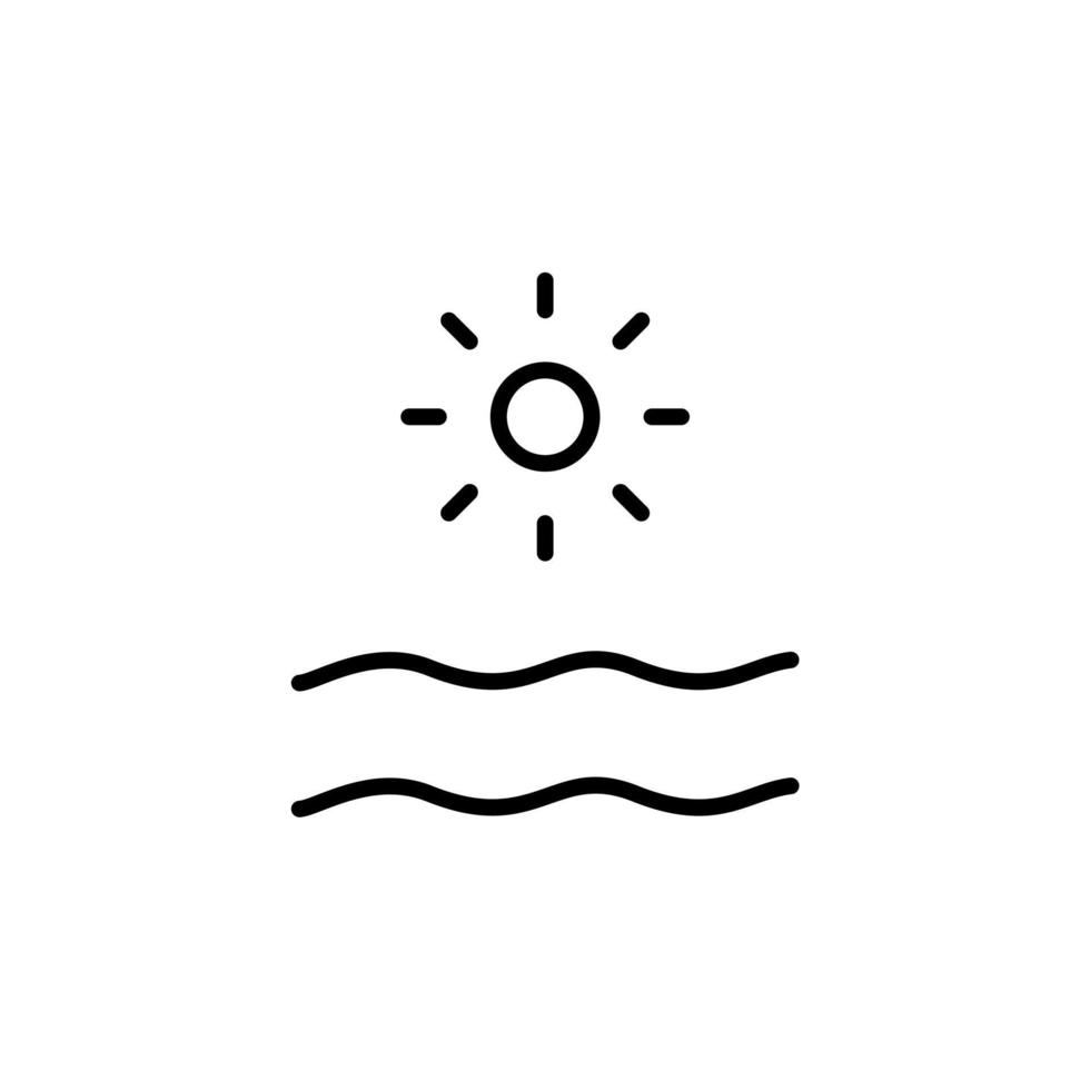 Ocean, Water, River, Sea Line Icon, Vector, Illustration, Logo Template. Suitable For Many Purposes. vector