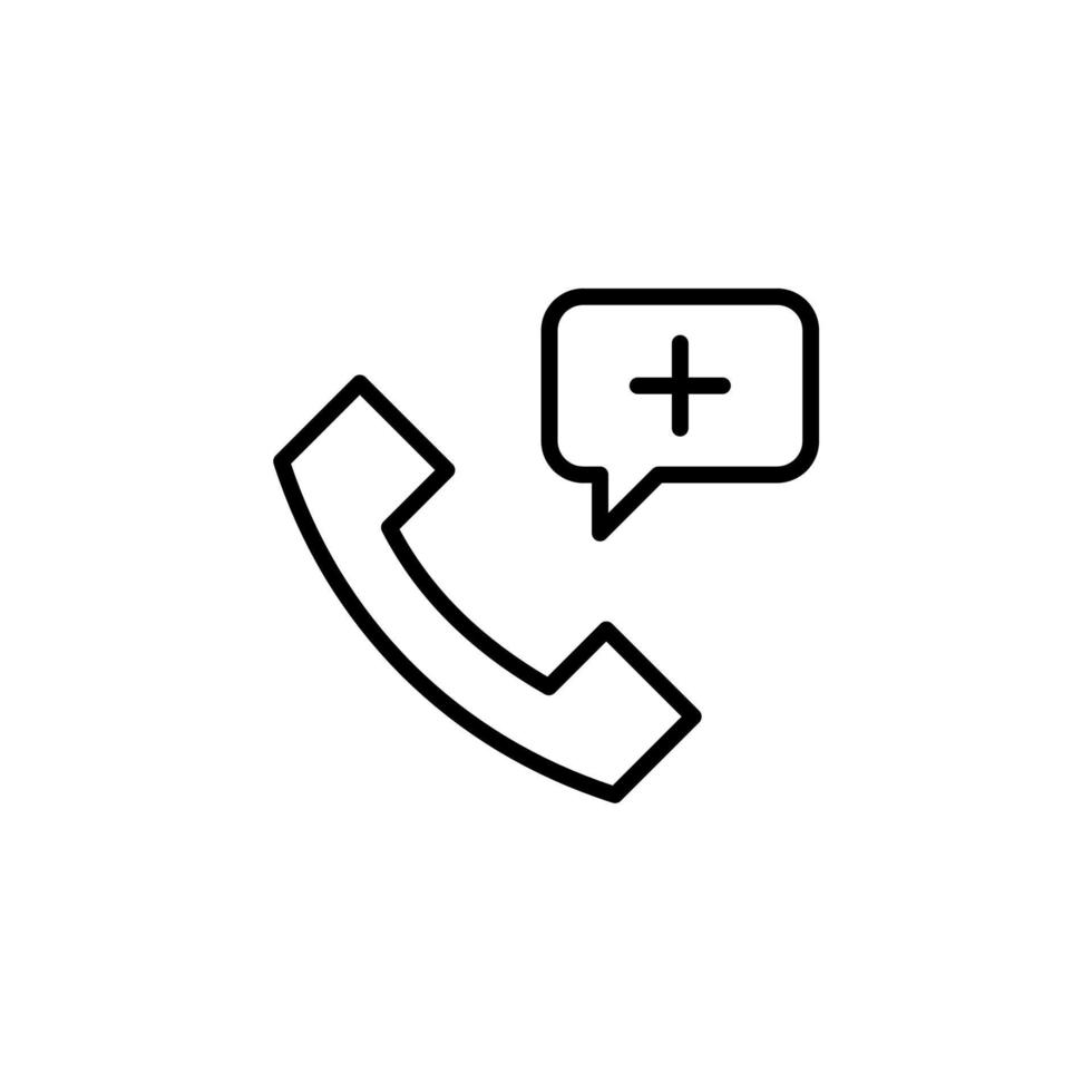 Hospital, emergency, help, call  Line Icon, Vector, Illustration, Logo Template. Suitable For Many Purposes. vector