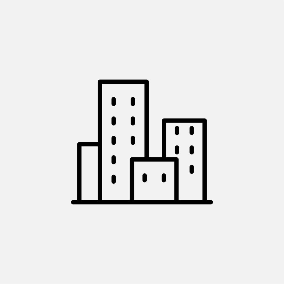 ciudad, pueblo, icono de línea urbana, vector, ilustración, plantilla de logotipo. adecuado para muchos propósitos. vector