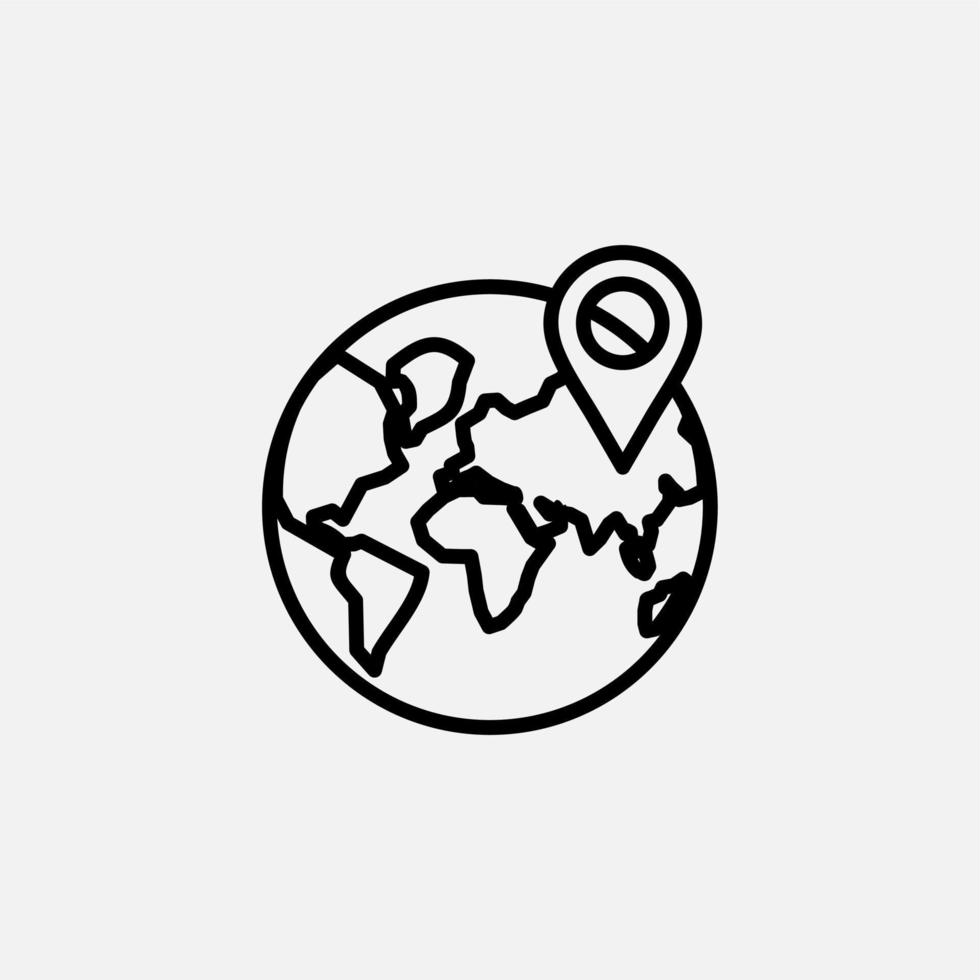 World, Earth, Global Line Icon, Vector, Illustration, Logo Template. Suitable For Many Purposes. vector