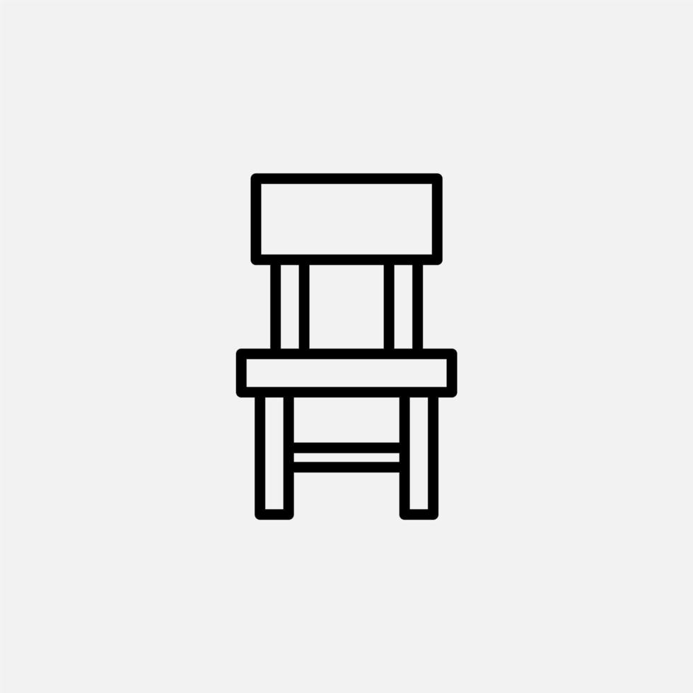 silla, icono de línea de asiento, vector, ilustración, plantilla de logotipo. adecuado para muchos propósitos. vector