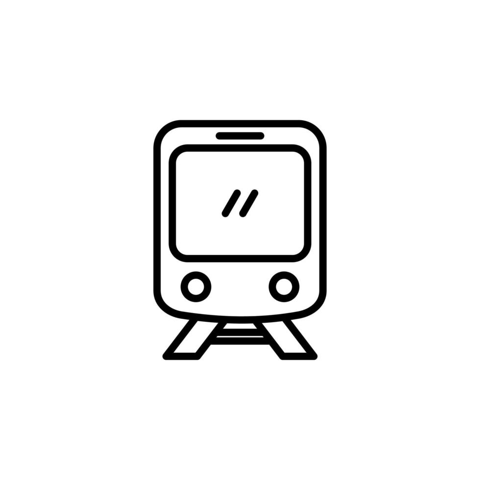 transporte, locomotora, icono de línea de tren, vector, ilustración, plantilla de logotipo. adecuado para muchos propósitos. vector