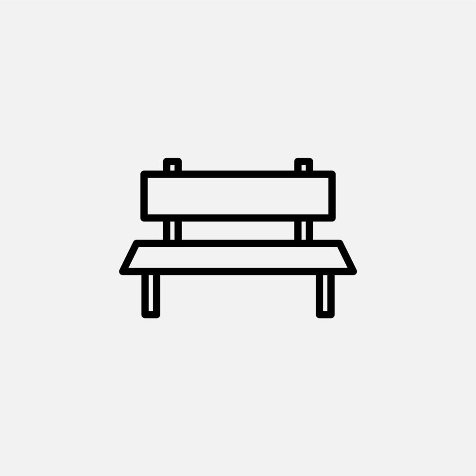 Bench, Chair, Seat Line Icon, Vector, Illustration, Logo Template. Suitable For Many Purposes. vector