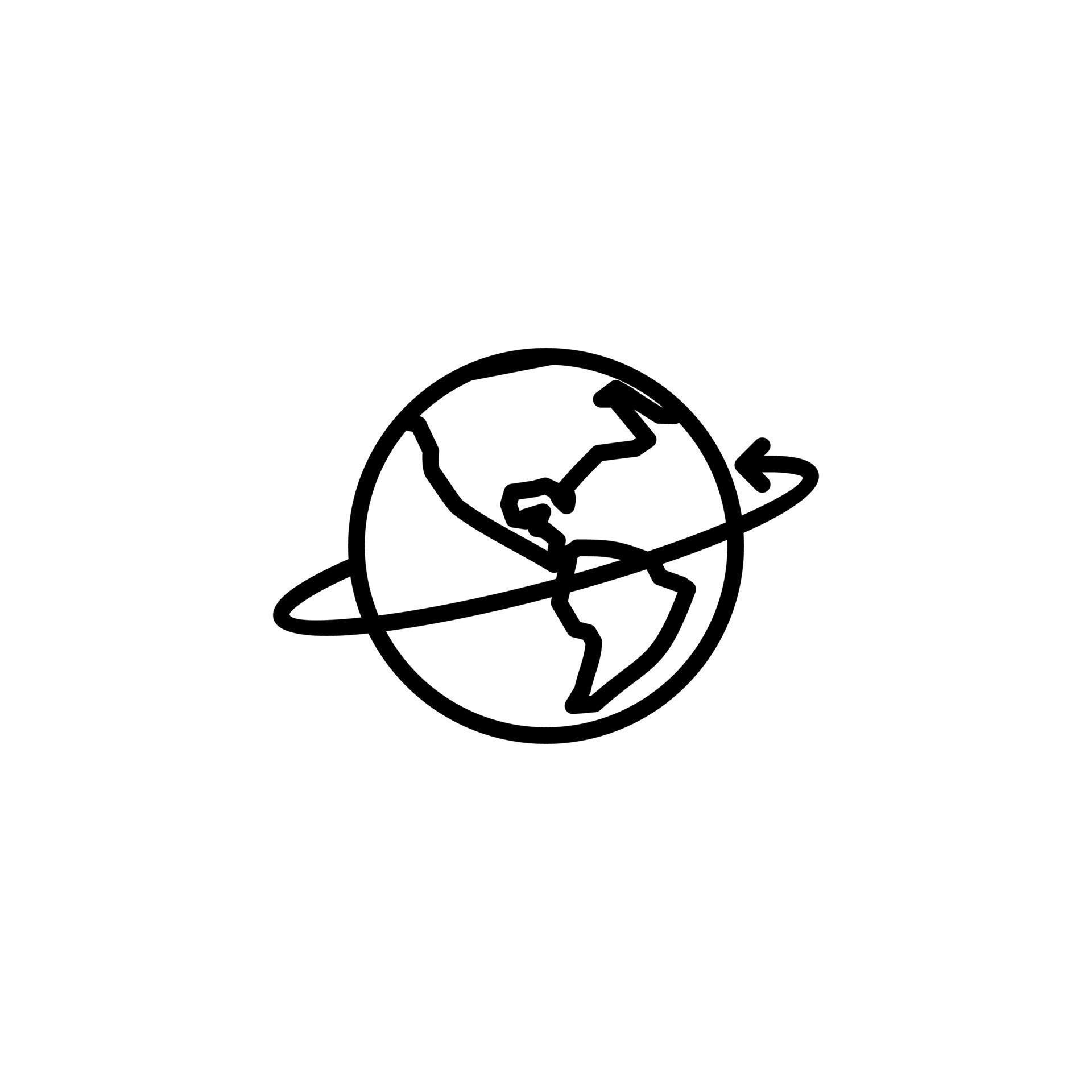 World, Earth, Global Line Icon, Vector, Illustration, Logo Template ...