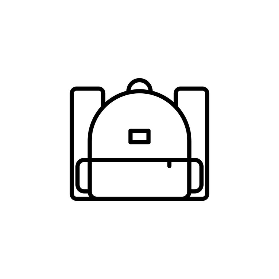 mochila, escuela, mochila, icono de línea de mochila, vector, ilustración, plantilla de logotipo. adecuado para muchos propósitos. vector