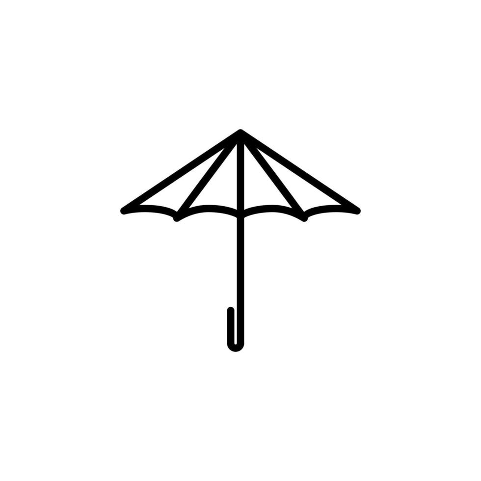 paraguas, clima, icono de línea de protección, vector, ilustración, plantilla de logotipo. adecuado para muchos propósitos. vector