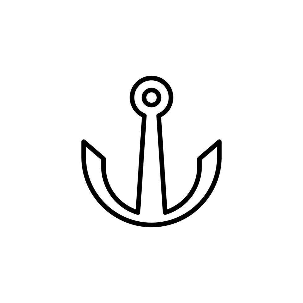 Anchor, Port Line Icon, Vector, Illustration, Logo Template. Suitable For Many Purposes. vector