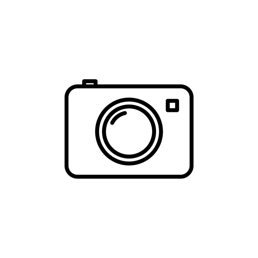 cámara, fotografía, digital, icono de línea de foto, vector, ilustración, plantilla de logotipo. adecuado para muchos propósitos. vector