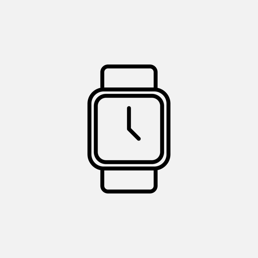 reloj, reloj de pulsera, reloj, icono de línea de tiempo, vector, ilustración, plantilla de logotipo. adecuado para muchos propósitos. vector