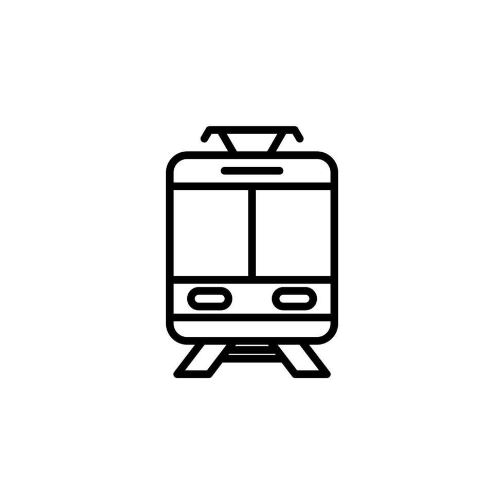 tren, locomotora, icono de línea de transporte, vector, ilustración, plantilla de logotipo. adecuado para muchos propósitos. vector