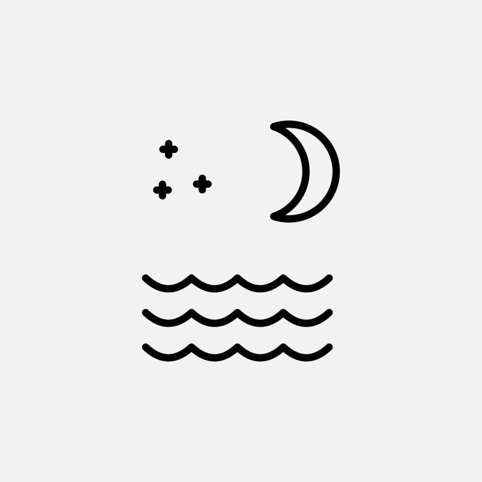 Ocean, Water, River, Sea Line Icon, Vector, Illustration, Logo Template. Suitable For Many Purposes. vector