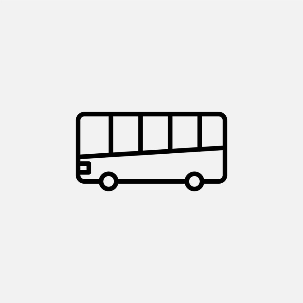 Bus, Autobus, Public, Transportation Line Icon, Vector, Illustration, Logo Template. Suitable For Many Purposes. vector