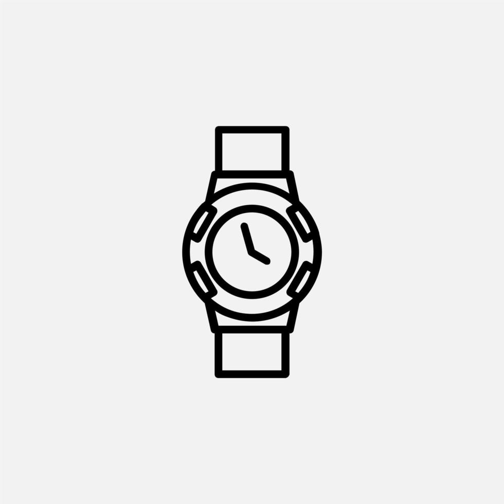 reloj, icono de línea de reloj de pulsera, vector, ilustración, plantilla de logotipo. adecuado para muchos propósitos. vector