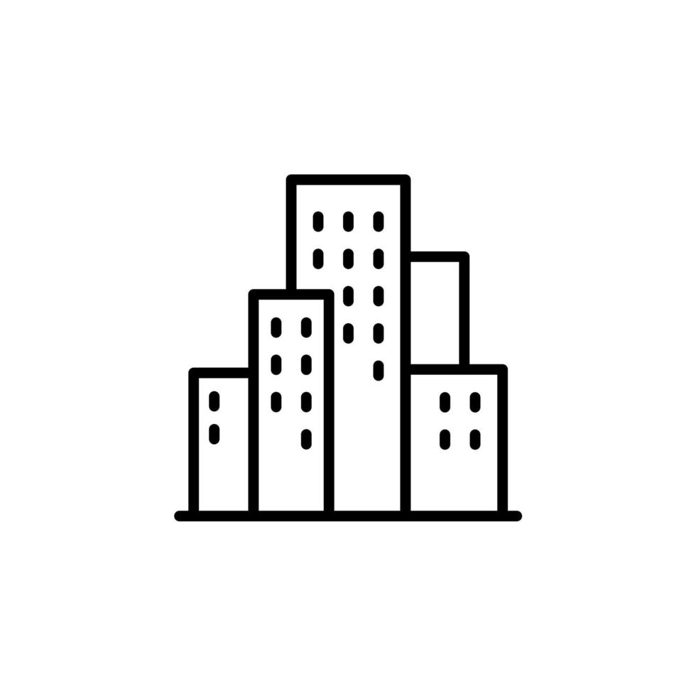ciudad, pueblo, icono de línea urbana, vector, ilustración, plantilla de logotipo. adecuado para muchos propósitos. vector