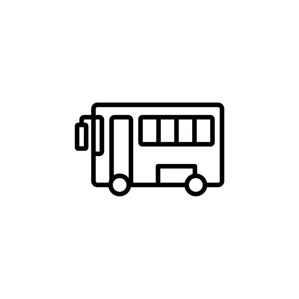 Bus, Autobus, Public, Transportation Line Icon, Vector, Illustration, Logo Template. Suitable For Many Purposes. vector