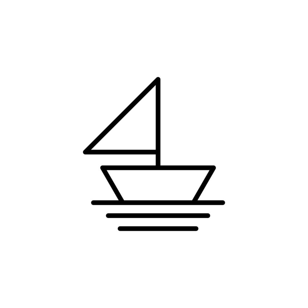 Ship, Boat, Sailboat Line Icon, Vector, Illustration, Logo Template. Suitable For Many Purposes. vector