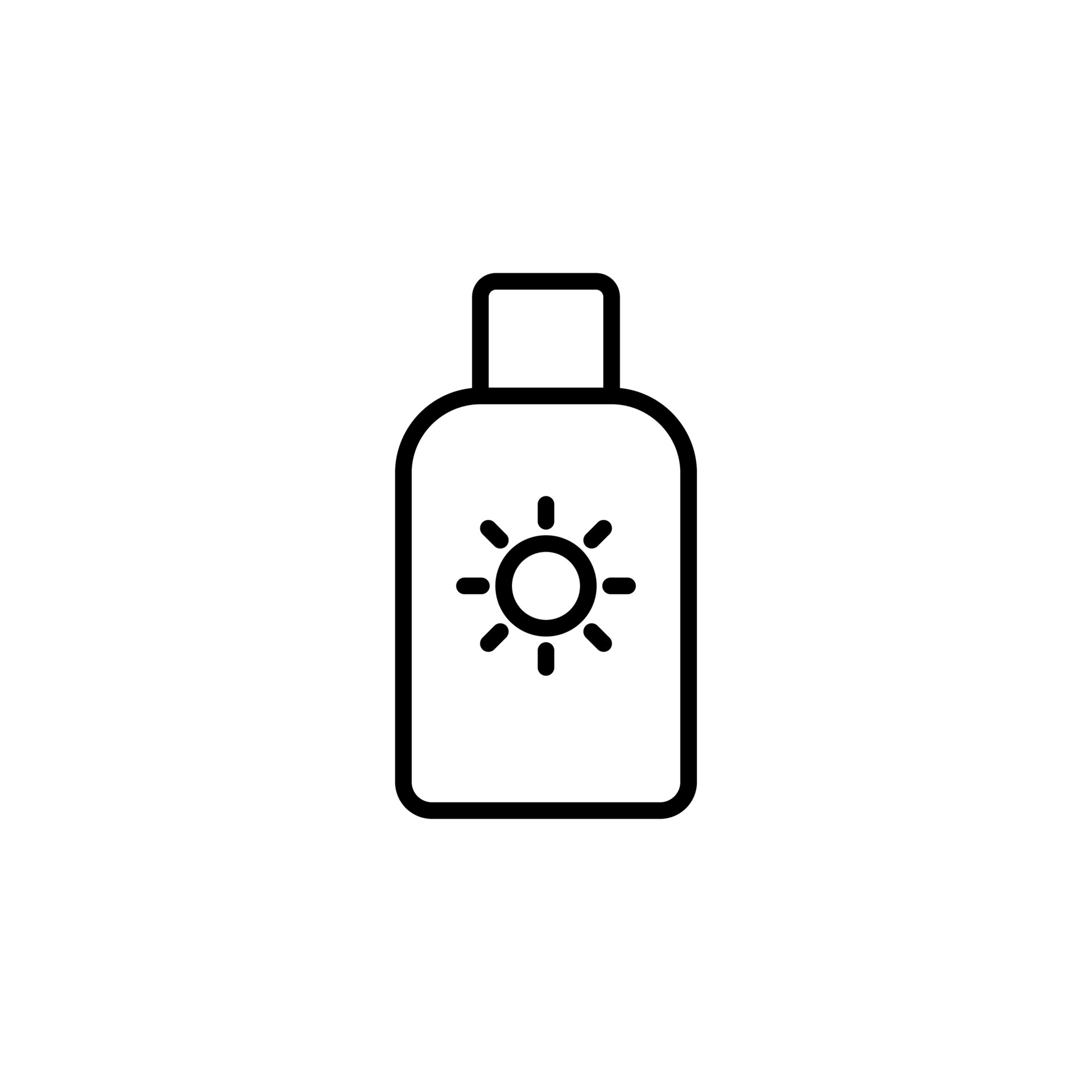 Sunblock, Sunscreen, Lotion, Summer Line Icon, Vector, Illustration